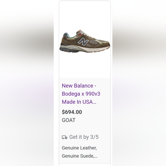Bodega x New Balance 990v3 Made In USA 15th Anniversary Brown size 11 - Picture 2 of 13